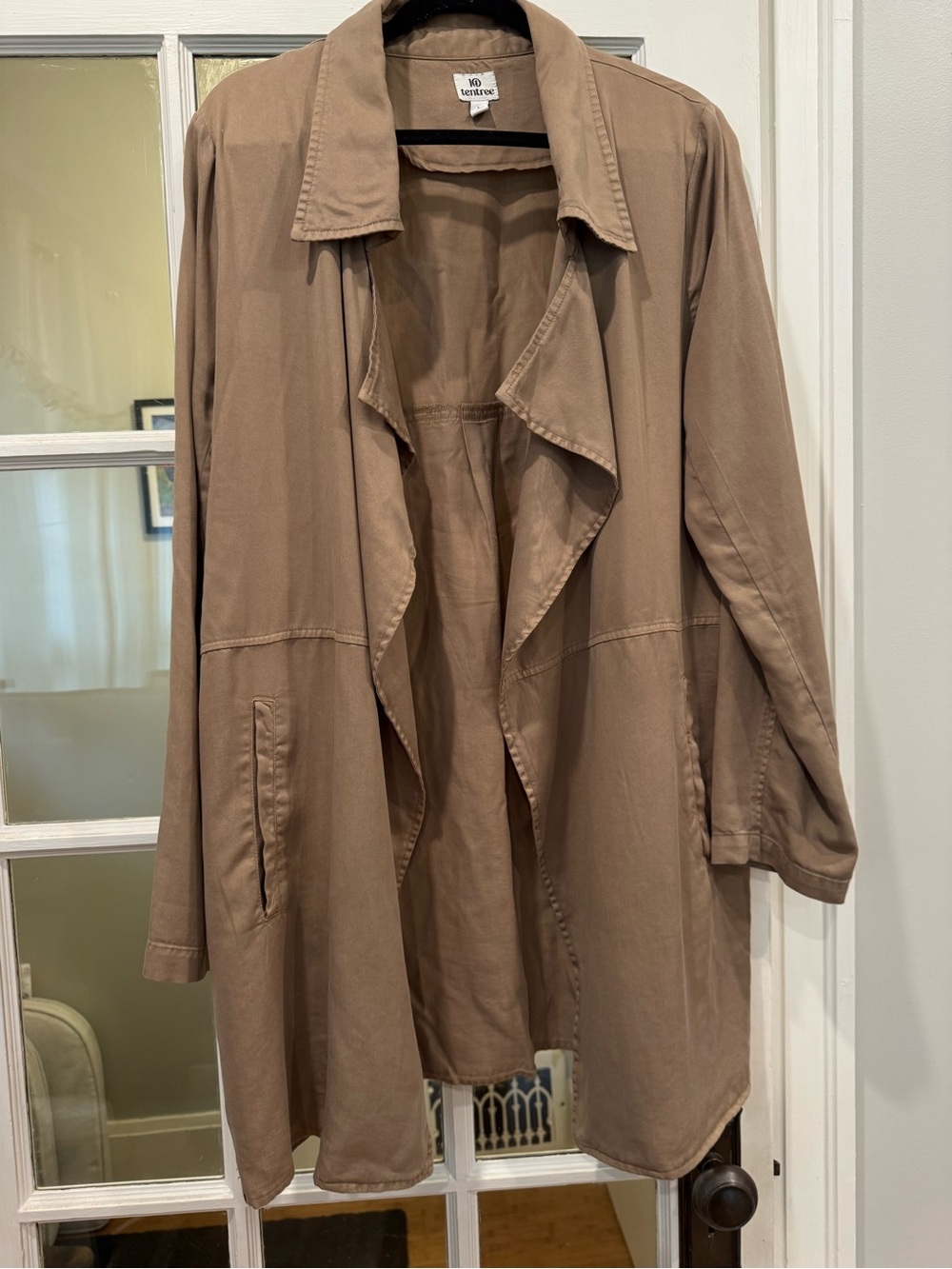 Tentree Women's TENCEL Open Front Trench Coat - Taupe